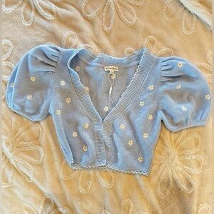 for love and lemons daisy cardigan sweater top crop - small